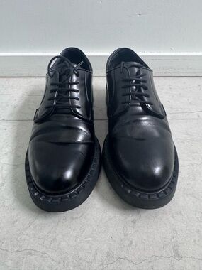 Prada Black Leather Derby Shoes size 36.5 with box